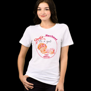 Rosa baby shower, babyflicka shower t shirt