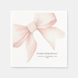 Rosa baby shower-båge Coquette Elegant Söt Pappersservett