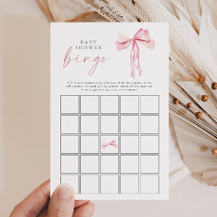 Rosa baby shower-bingo med rosettband Rosé bandet