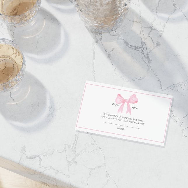 Rosa Baby Shower Blöja Lotteri Kort – Utskrivbart (Skapare uppladdad)