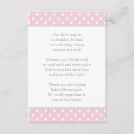 Rosa Baby Shower Bok för en liten begäran Tilläggskort