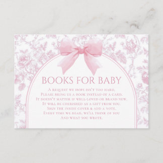 Rosa baby shower-bok önskemål bifogad kort