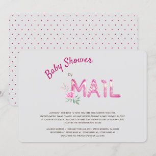 Rosa Baby Shower by Mail for Girls Inbjudningar