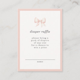 Rosa baby shower Coquette blöja lotteri lottobrick Tilläggskort