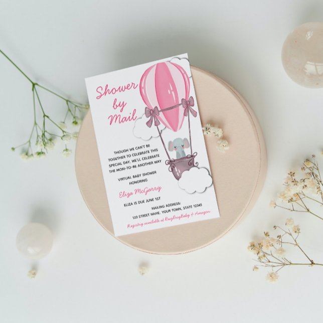 Rosa Baby Shower efter e-postinbjudan Inbjudningar (Skapare uppladdad)