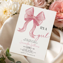 Rosa Baby Shower för Flicka Inbjudningar
