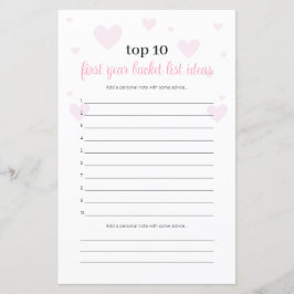 Rosa Baby Shower Game Advice för Baby första året