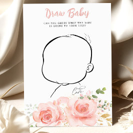 Rosa Baby Shower Game Draw Baby Roligt Reveal Part