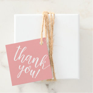 Rosa Baby Shower Hand Leted Tack Script Gåvor Etiketter