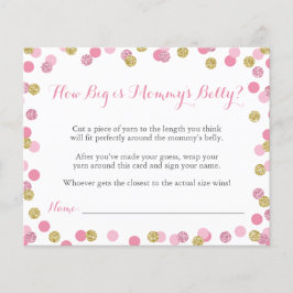 Rosa Baby Shower Hur stort är Mamma Belly Game?