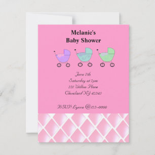 Rosa baby shower inbjudan