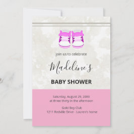 Rosa Baby Shower Inbjudan – Anpassad Baby Girl