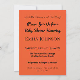  Rosa Baby Shower-inbjudan för en flicka Inbjudningar