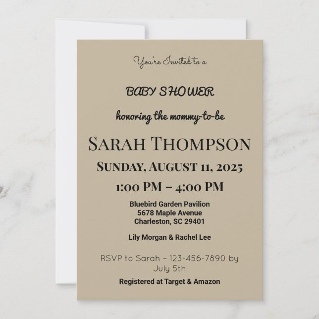  Rosa Baby Shower-inbjudan för en pojke Inbjudningar (Framsida)