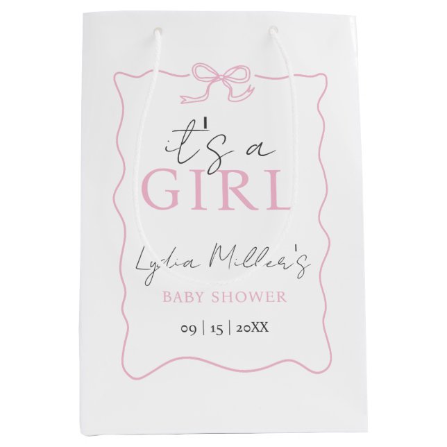 Rosa baby shower-inbjudan för flicka, baby shower (Framsidan)