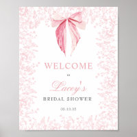 rosa baby shower-inbjudan med rosett