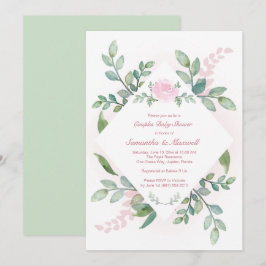 Rosa Baby Shower InvestigGirl, Par Inbjudningar