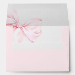 Rosa baby shower-kuvert med rosett