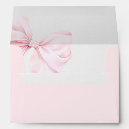 Rosa baby shower-kuvert med rosett