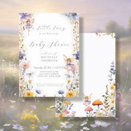 Rosa Baby Shower of Fairy Wildblomma Inbjudningar