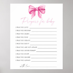 Rosa baby shower-önskningar för bebis poster