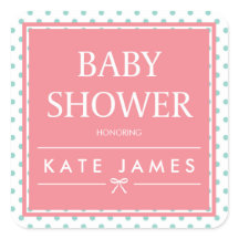 Rosa Baby Shower Polka dots och Ribbon