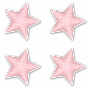 Rosa Baby Shower Puffy Polka Dot Stars Klistermärken