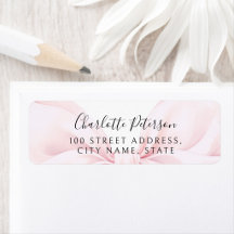Rosa baby shower returadressetikett