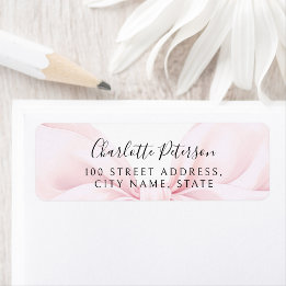 Rosa baby shower returadressetikett returadress etikett