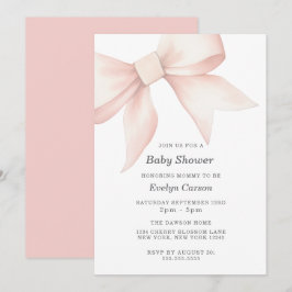 Rosa baby shower-sköld elegant söt inbjudningar