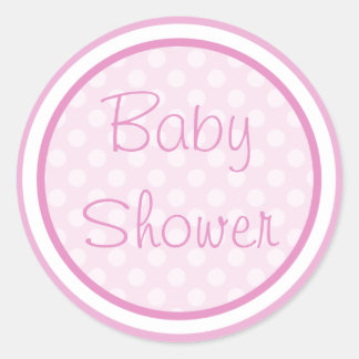 Rosa Baby Shower Stickers Runt Klistermärke