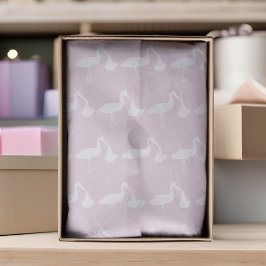 Rosa Baby Shower Stork Mönster Tissue Paper
