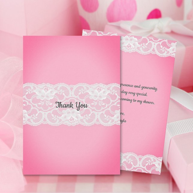 Rosa Baby Shower Tack Kort (Skapare uppladdad)