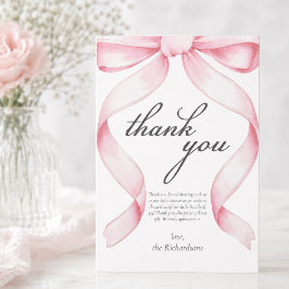 Rosa baby shower tackkort för tack kort