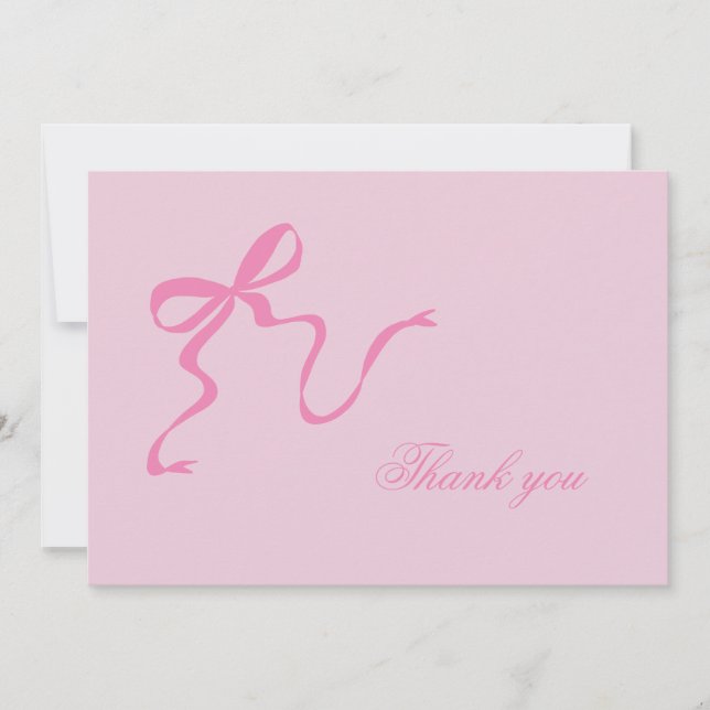 Rosa baby shower tackkort för tack kort (Framsida)