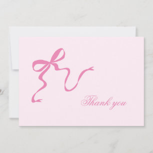 Rosa baby shower tackkort med rosett tack kort
