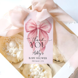 Rosa Baby Shower Tacksamhetspresent till Flickebar Presentetikett