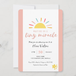 Rosa Baby Shower Tiny Miracle Inbjudningar