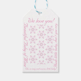 Rosa Baby Shower Vacker Flicka FlowerPattern Presentetikett