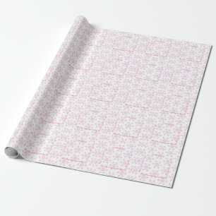 Rosa Baby Shower Vacker Flicka FlowerPattern Presentpapper