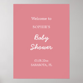  Rosa Baby Shower Välkommen Poster