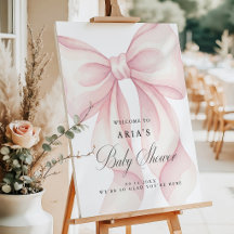 Rosa baby shower-välkomstskylt för flicka