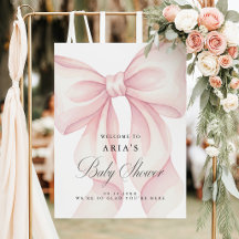 Rosa baby shower-välkomstskylt för flicka