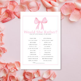 Rosa Baby Shower Would She Rather Game – Utskriftb Brevhuvud