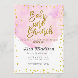 Rosa baby showerfrunchinbjudan inbjudningar