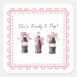 Rosa Baby Soda Redo att POP Klistermärke