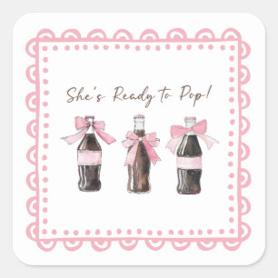 Rosa Baby Soda Redo att POP Klistermärke