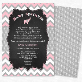 Rosa baby sprinkle, babydusch inbjudningar