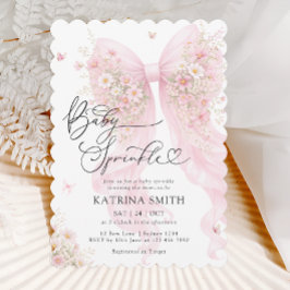 Rosa baby sprinkle blomster flicka baby shower inbjudningar