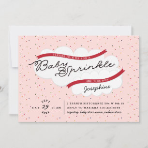 Rosa baby sprinkle dusch inbjudningar